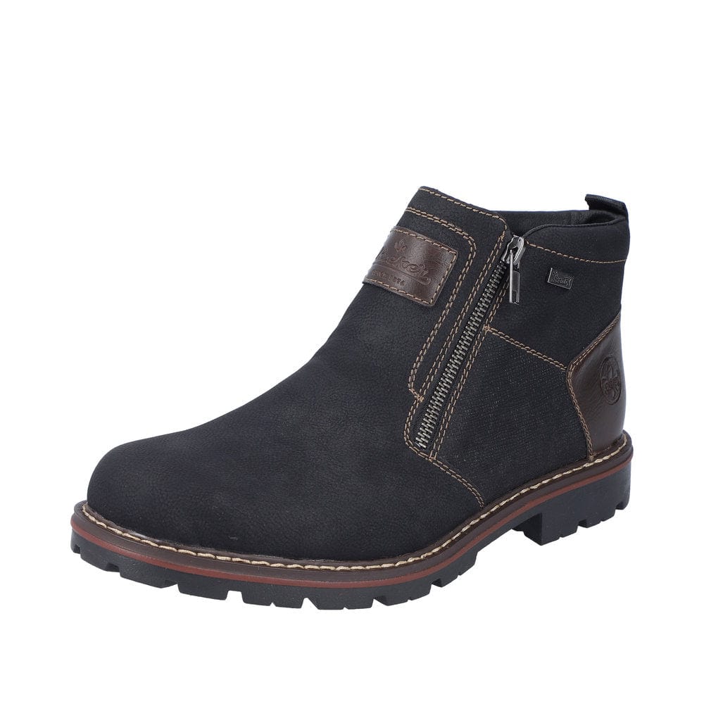 Rieker Men's 37770-00 Dual Zip Low Boots- Black - Image 2