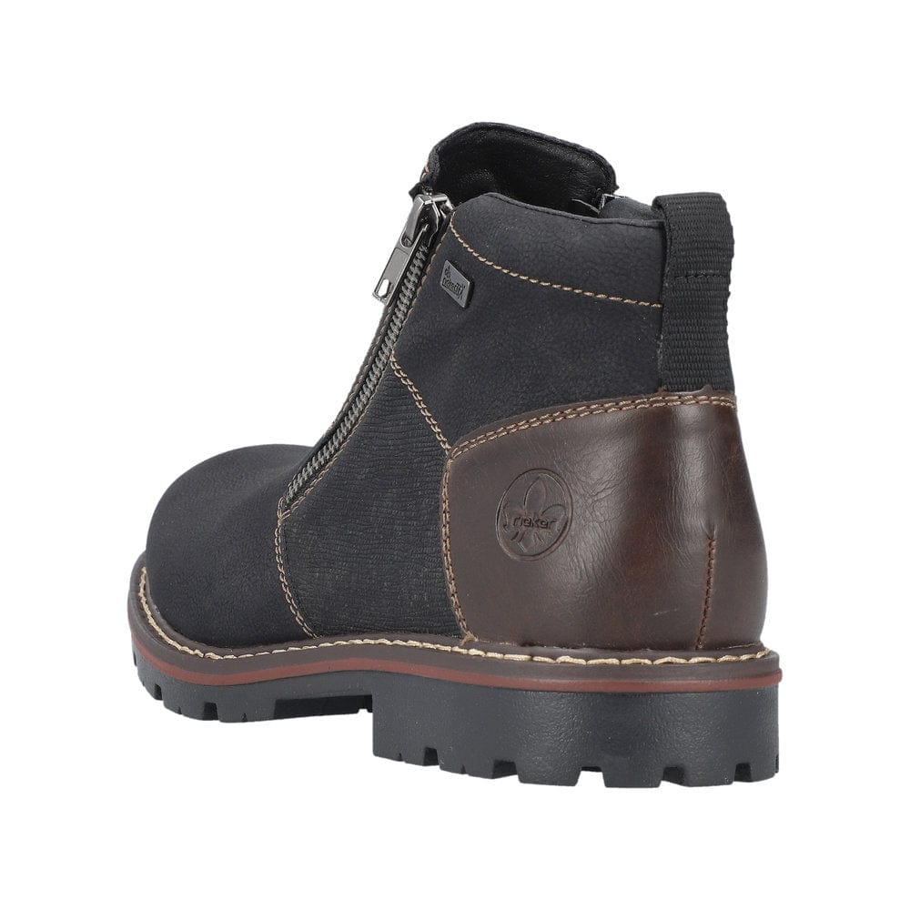 Rieker Men's 37770-00 Dual Zip Low Boots- Black - Image 4