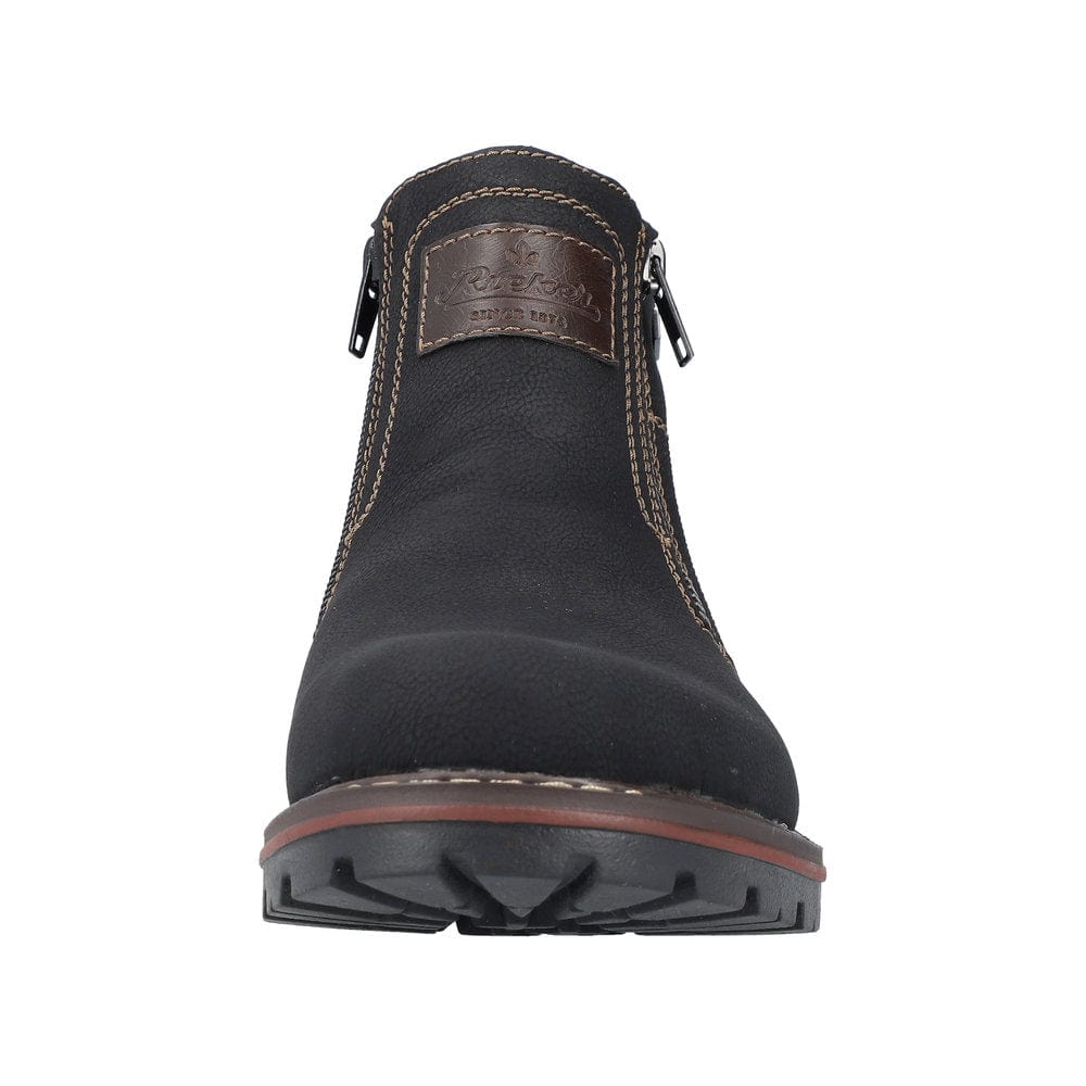 Rieker Men's 37770-00 Dual Zip Low Boots- Black - Image 7