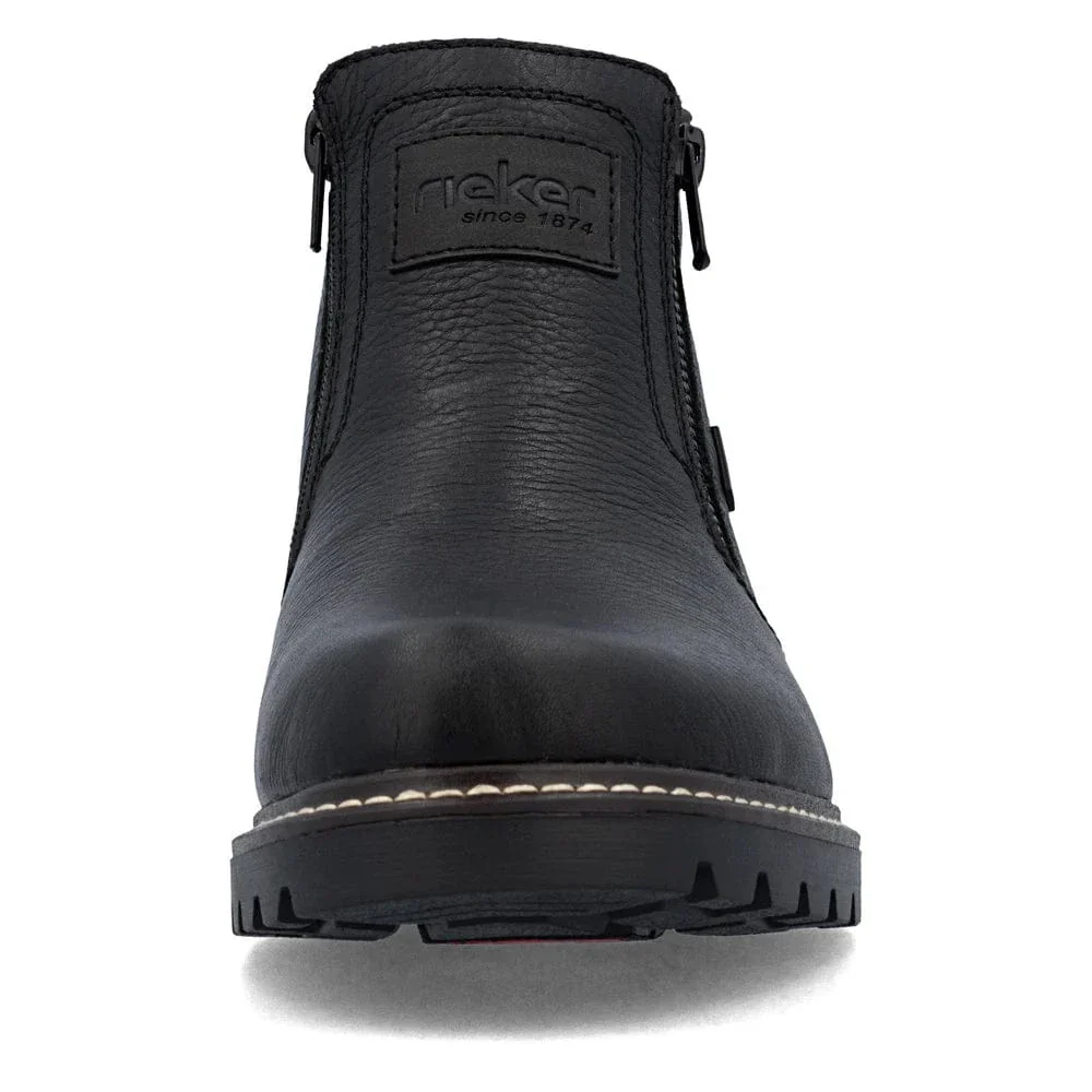 Rieker Men's 39871-00 Dual Zip Low Winter Boots- Black - Image 7