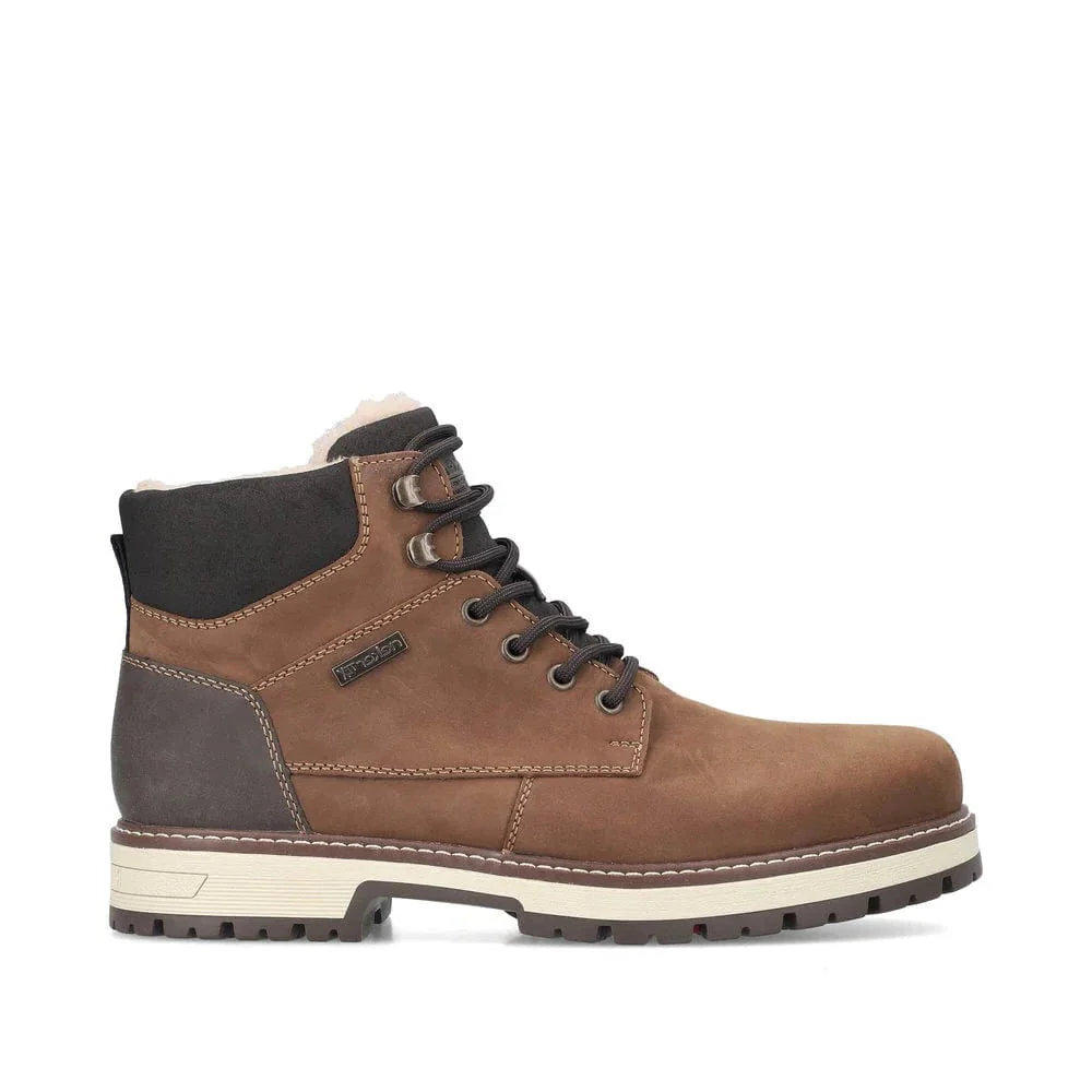 Rieker Men's F8311-25 Winter Ice Grip Boots- Brown
