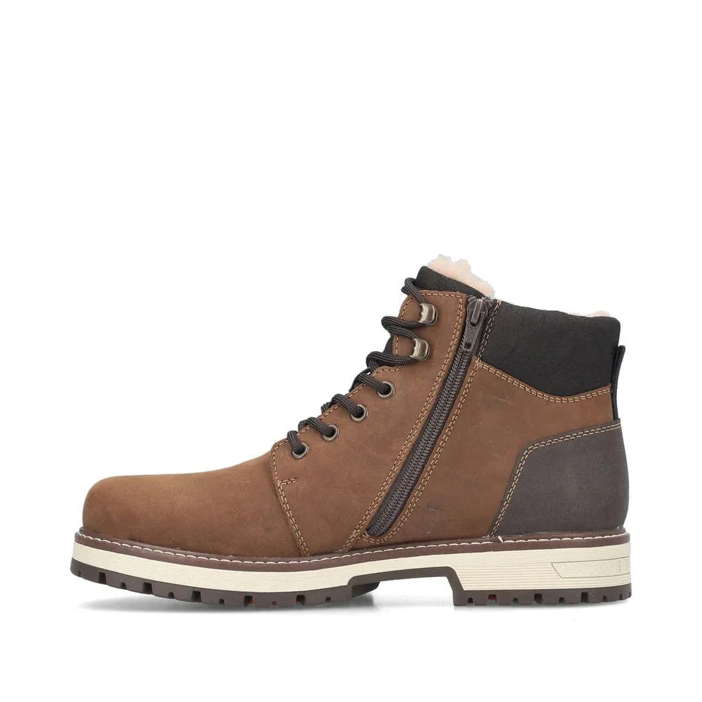 Rieker Men's F8311-25 Winter Ice Grip Boots- Brown - Image 3
