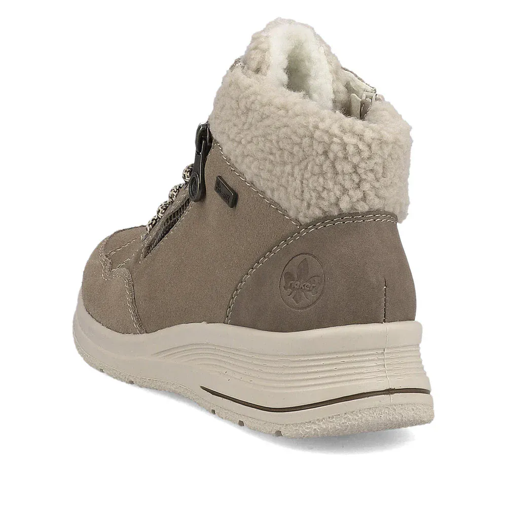 Rieker Women's L7701-24 Lace & Zip Ankle Boots- Tan - Image 6