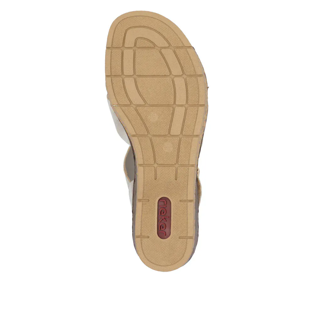 Rieker Women's 63795-60 Wedge Sandals- Beige - Image 9