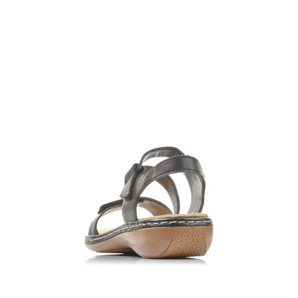 Rieker Women's 659C7-00 Strappy Sandals- Black - Image 5