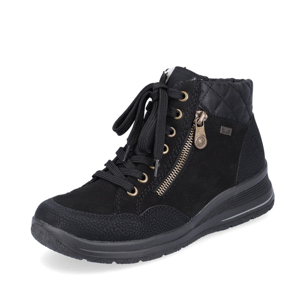 Rieker Women's L7701-00 Lace & Zip Ankle Boots- Black - Image 2