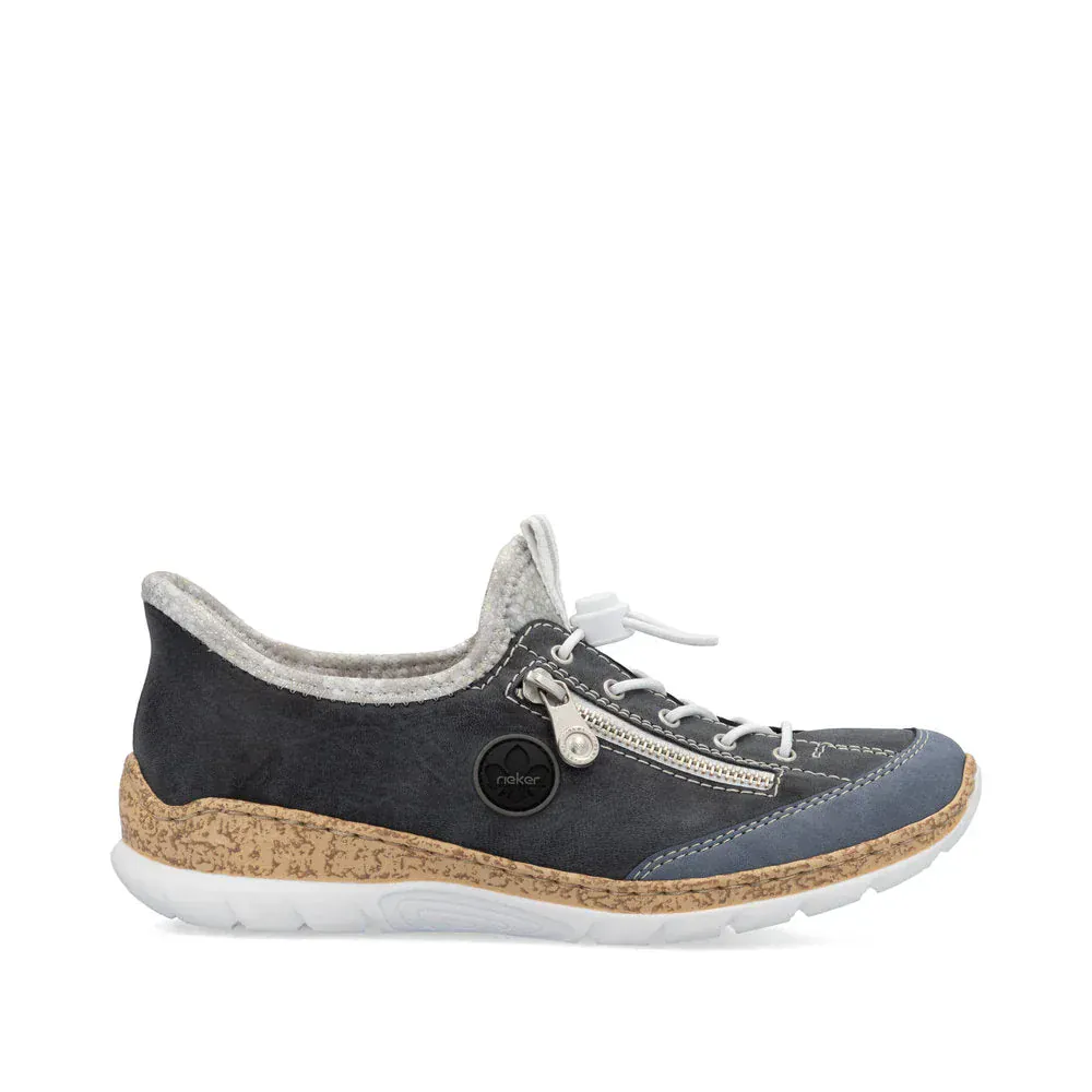 Rieker Women's N42F2-14 Eikezip Stretch Sneakers- Navy
