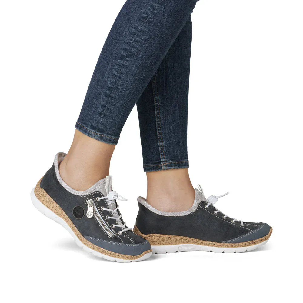 Rieker Women's N42F2-14 Eikezip Stretch Sneakers- Navy - Image 11