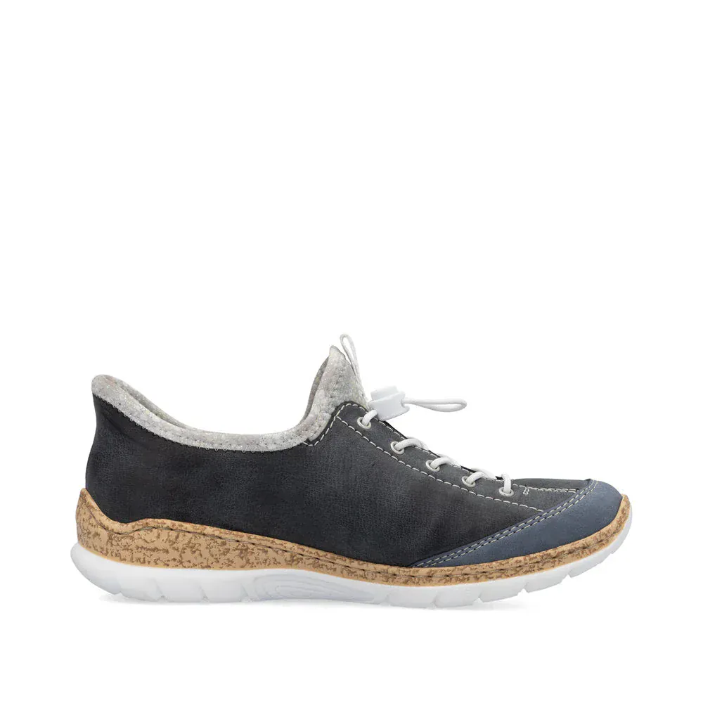 Rieker Women's N42F2-14 Eikezip Stretch Sneakers- Navy - Image 5