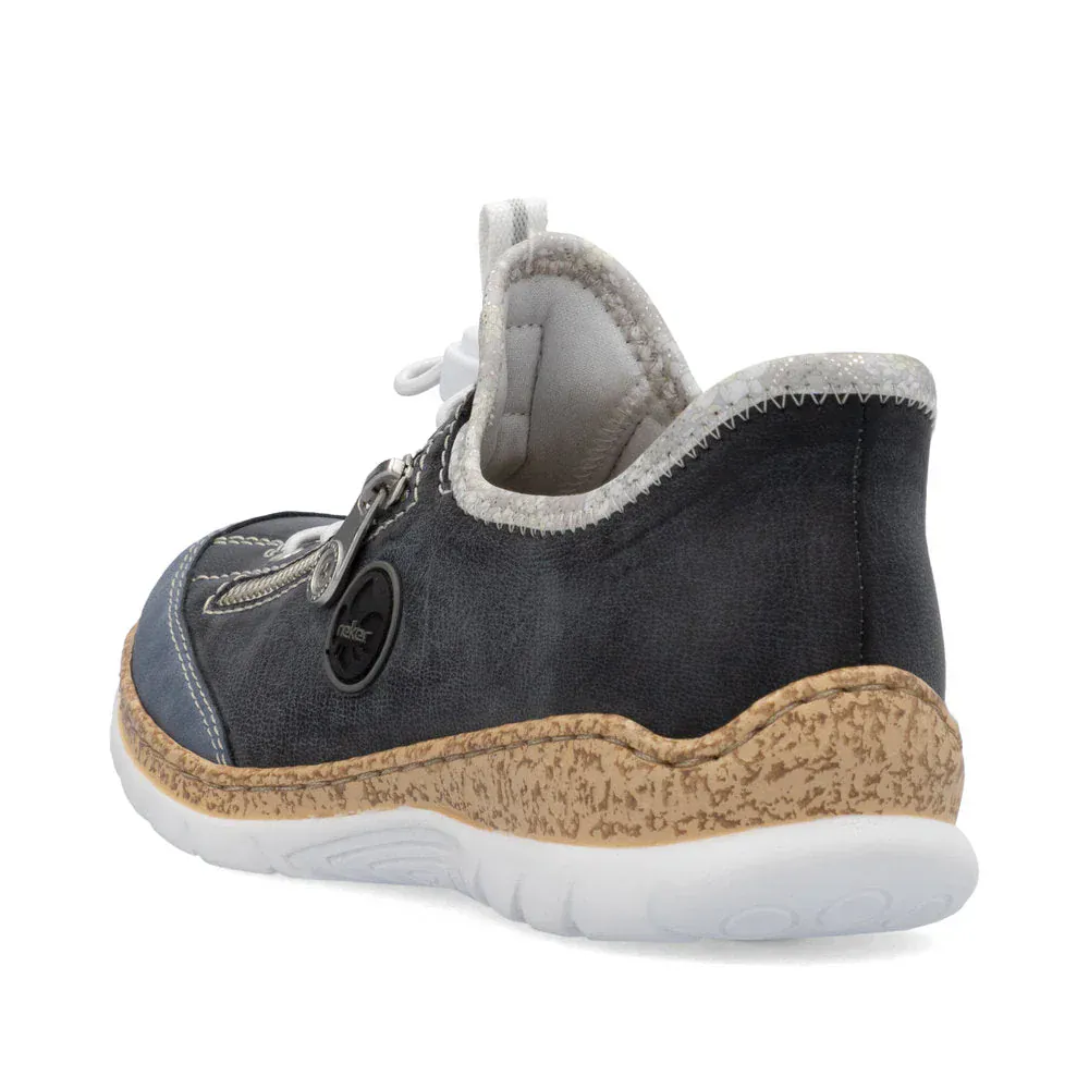 Rieker Women's N42F2-14 Eikezip Stretch Sneakers- Navy - Image 6