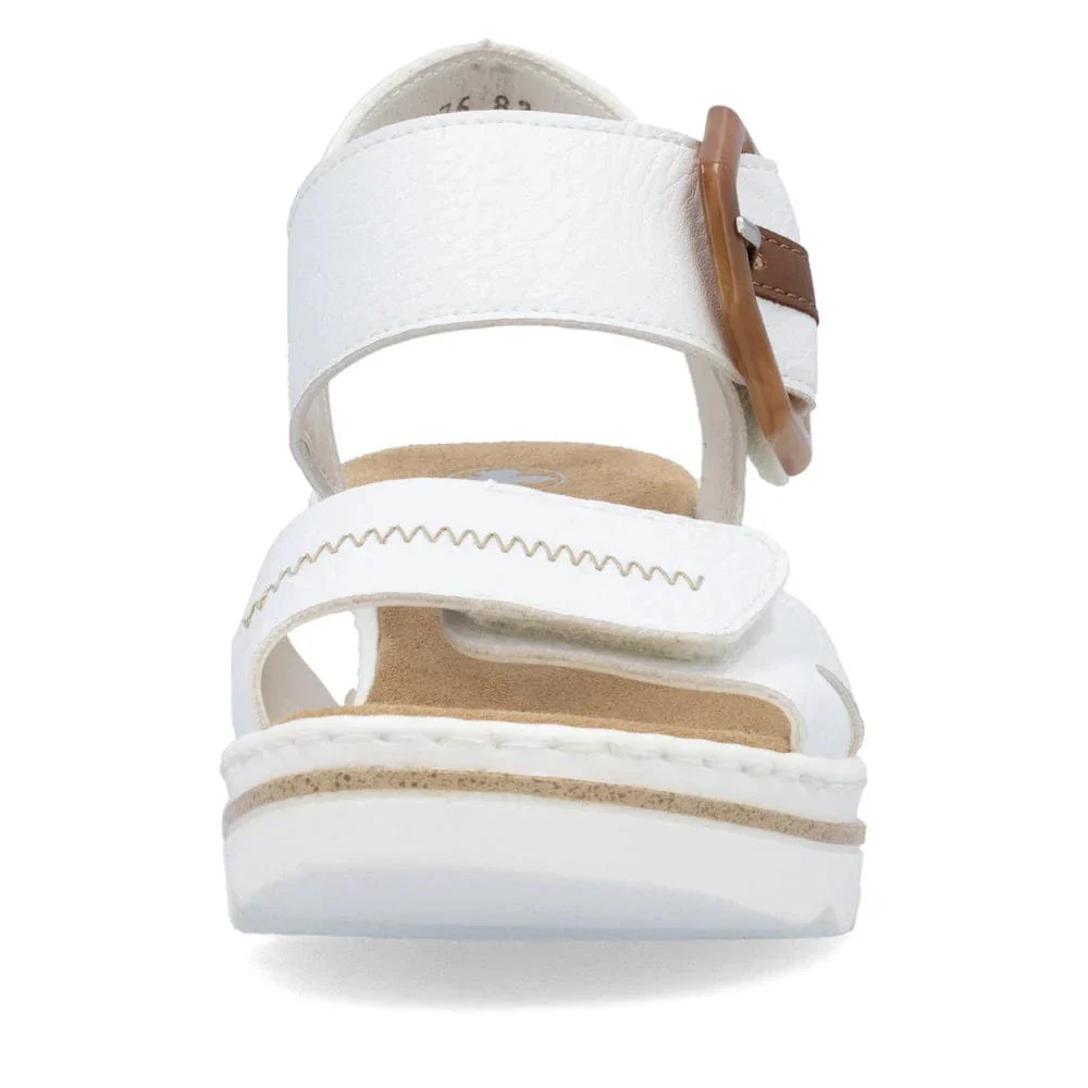 Rieker Women's 67476-83 Heeled Wedge Sandals- White - Image 6