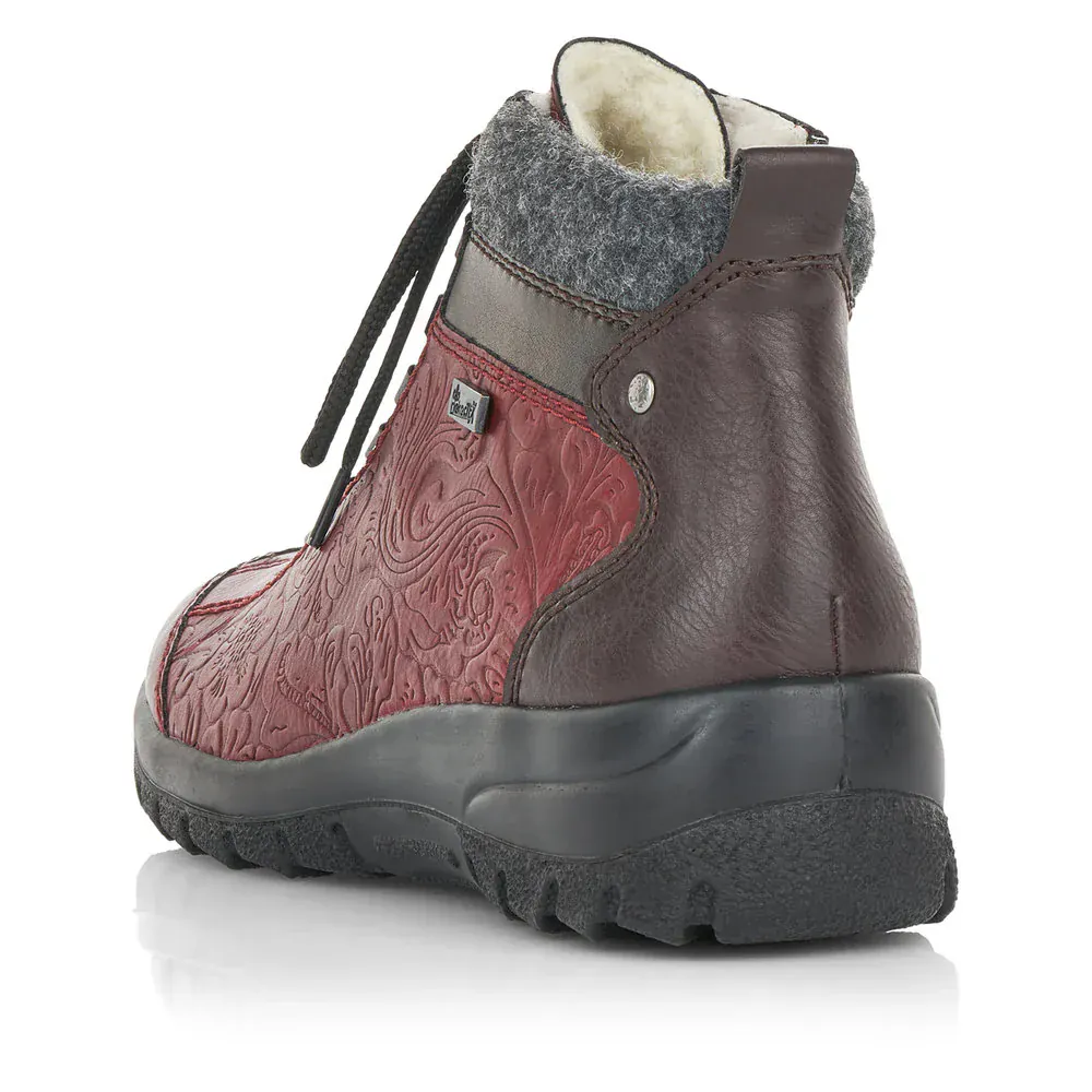 Rieker Women's L7144-35 Lace & Zip Ankle Boots- Red - Image 6