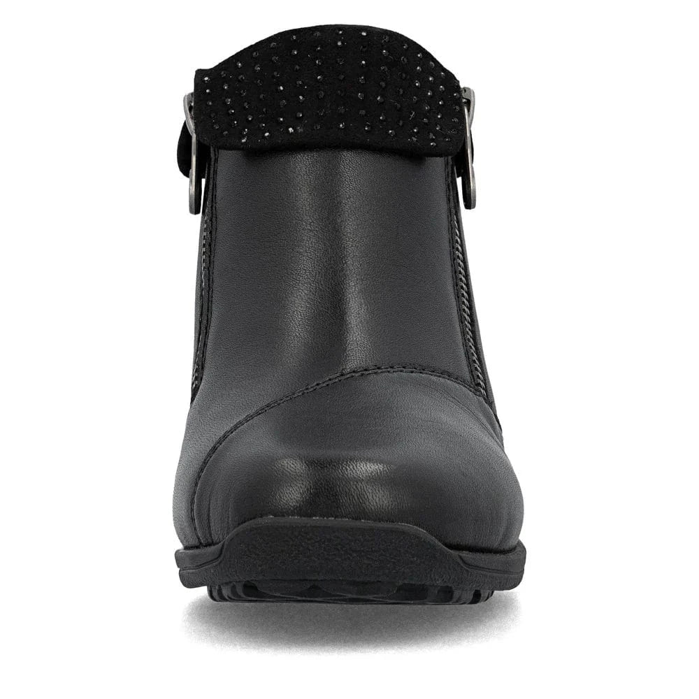 Rieker Women's 47252-00 Loafer Zip Dress Booties- Black - Image 5