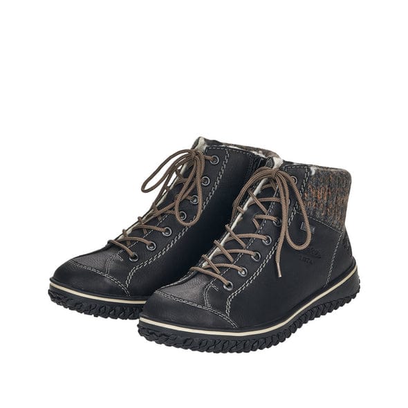 Rieker Women's Z4243-01 Lace & Zip Ankle Boots- Schwarz - Image 2
