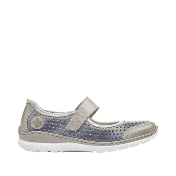Rieker Women's L32B5-42 Stretch Mary Janes- Blue Combi
