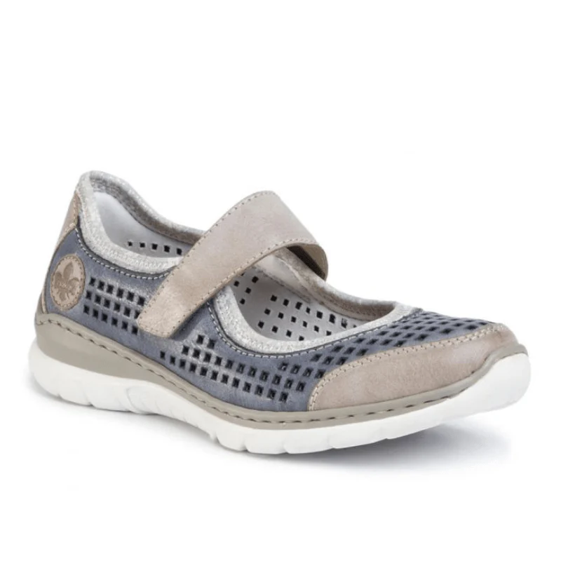 Rieker Women's L32B5-42 Stretch Mary Janes- Blue Combi - Image 2