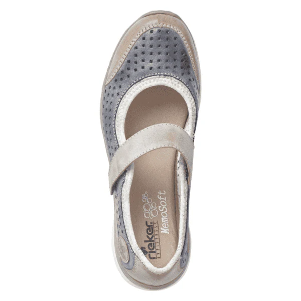 Rieker Women's L32B5-42 Stretch Mary Janes- Blue Combi - Image 3