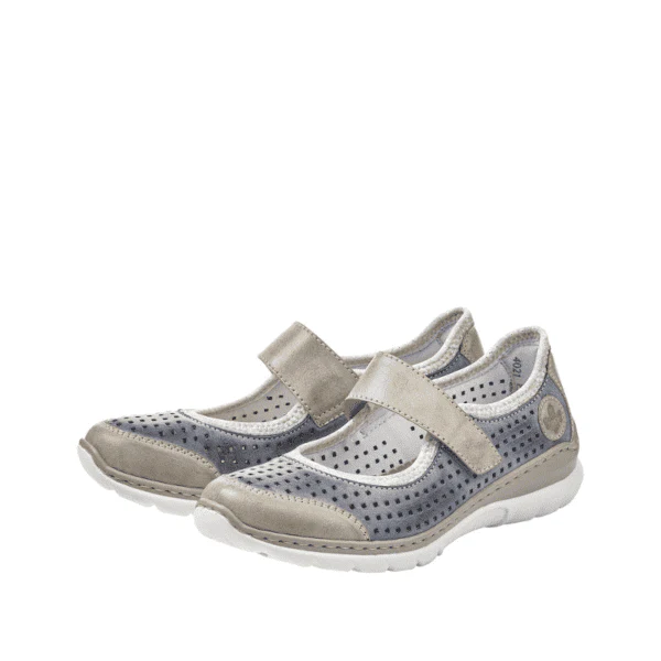 Rieker Women's L32B5-42 Stretch Mary Janes- Blue Combi - Image 5