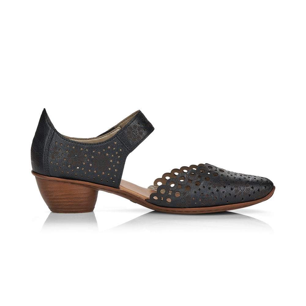 Rieker Women's 43753-00 Mary Jane Heels- Black - Image 4