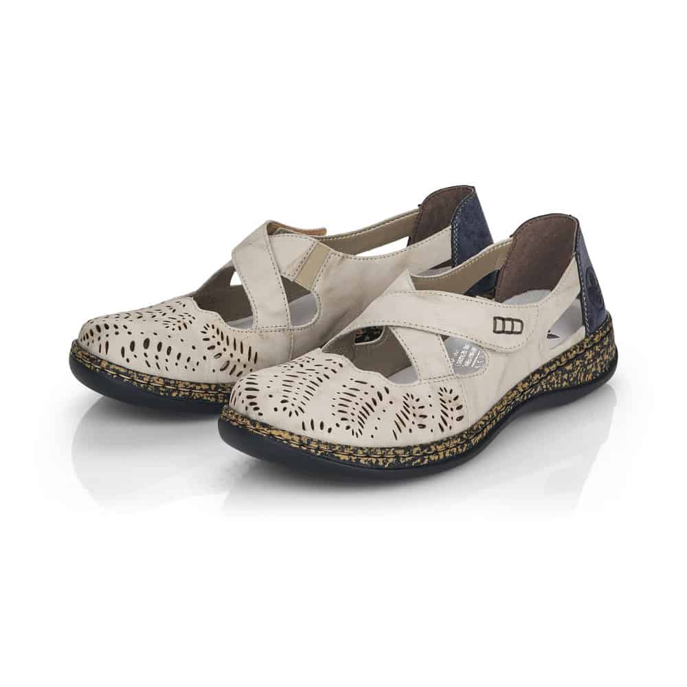 Rieker Women's 46375-60 Daisback Perforated Mary Janes- Beige - Image 2