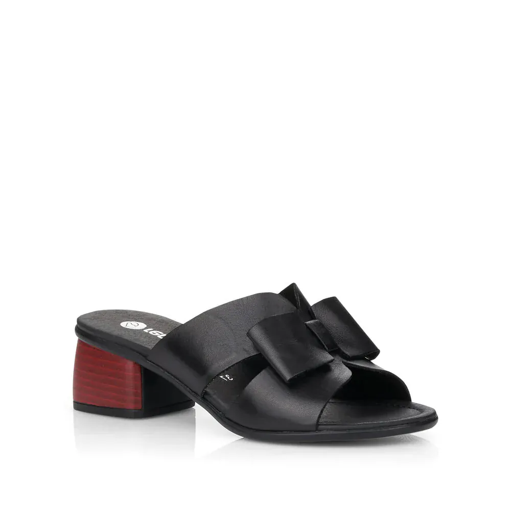Remonte Women's R8759-01 Heeled Mule Sandals- Black - Image 2