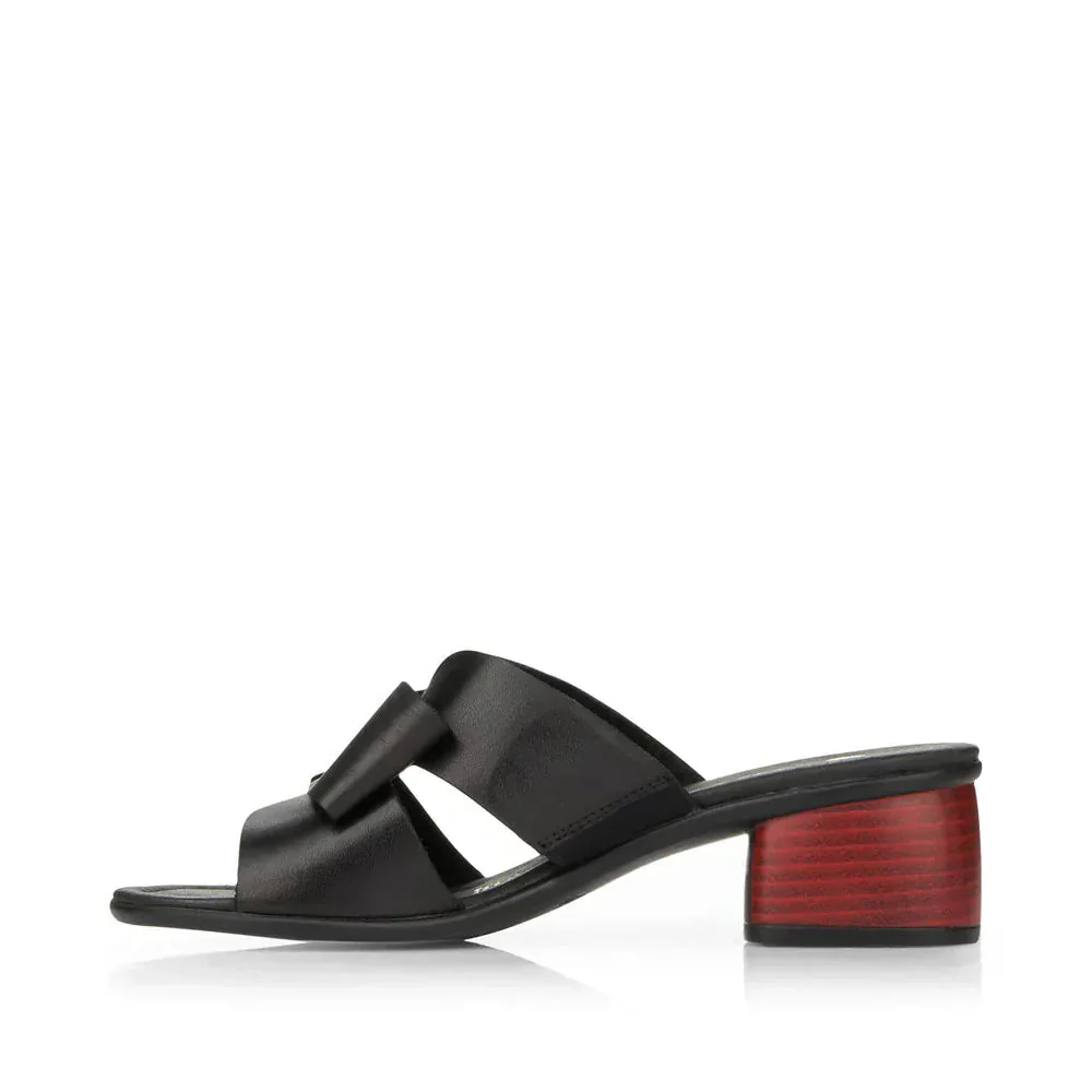 Remonte Women's R8759-01 Heeled Mule Sandals- Black - Image 3