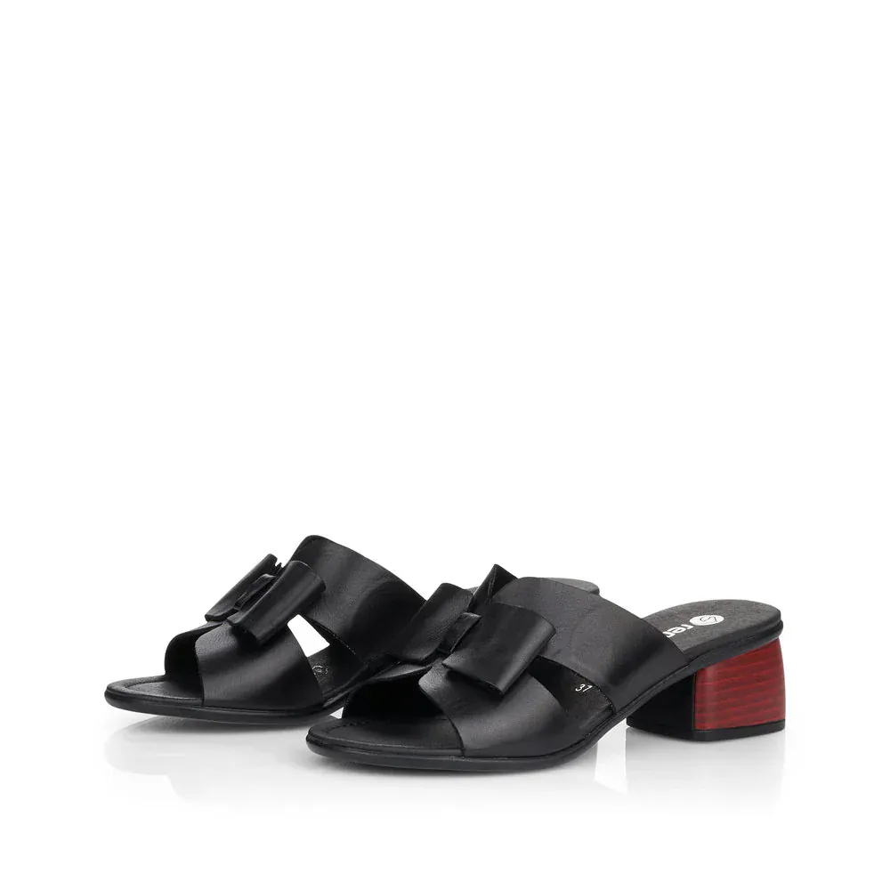 Remonte Women's R8759-01 Heeled Mule Sandals- Black - Image 5