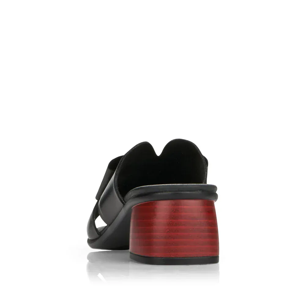 Remonte Women's R8759-01 Heeled Mule Sandals- Black - Image 8