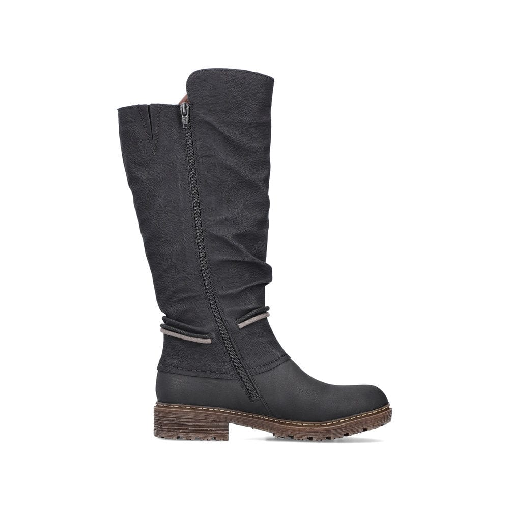 Rieker Women's Z4759-01 Tall Detail Boots- Black - Image 3
