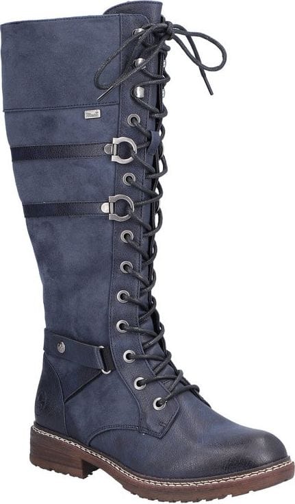 Rieker Women's 94732-14 Tall Lace & Zip Boots- Blue - Image 2