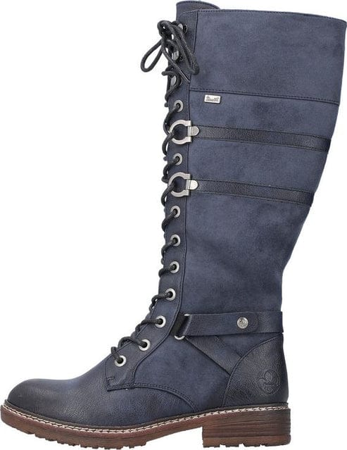 Rieker Women's 94732-14 Tall Lace & Zip Boots- Blue - Image 4