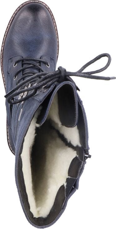 Rieker Women's 94732-14 Tall Lace & Zip Boots- Blue - Image 7