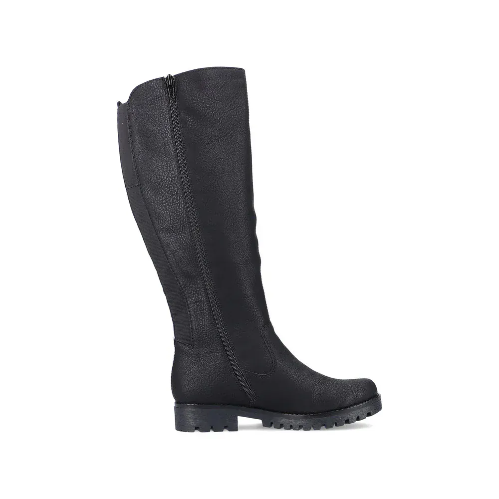 Rieker Women's 78554-00 Tall Zip Winter Boots- Black - Image 3