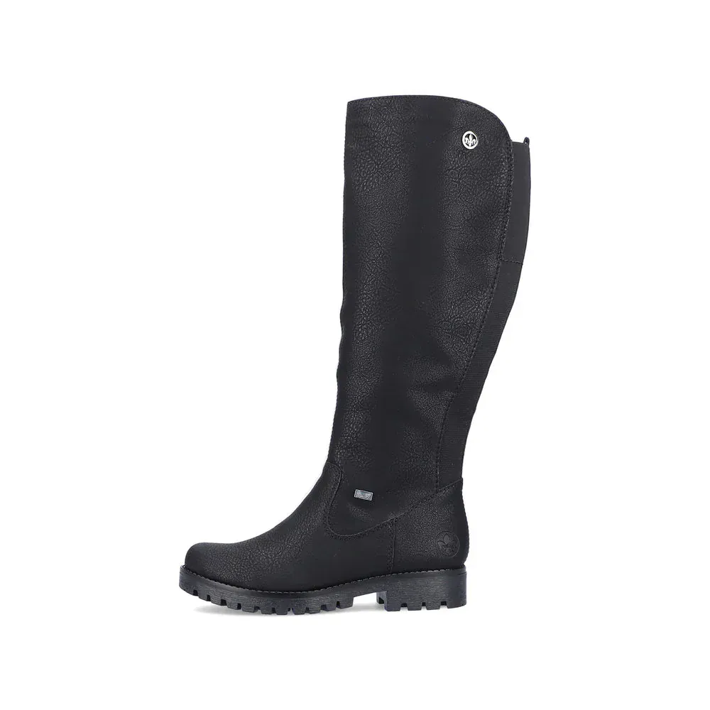 Rieker Women's 78554-00 Tall Zip Winter Boots- Black - Image 4