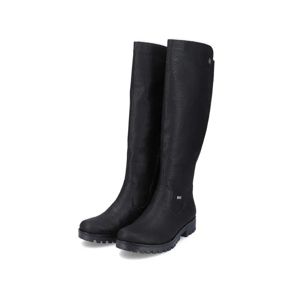 Rieker Women's 78554-00 Tall Zip Winter Boots- Black - Image 9