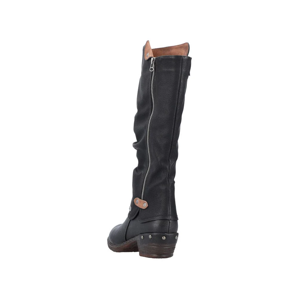 Rieker Women's 93655-00 Tall Slouch Boots- Black - Image 3