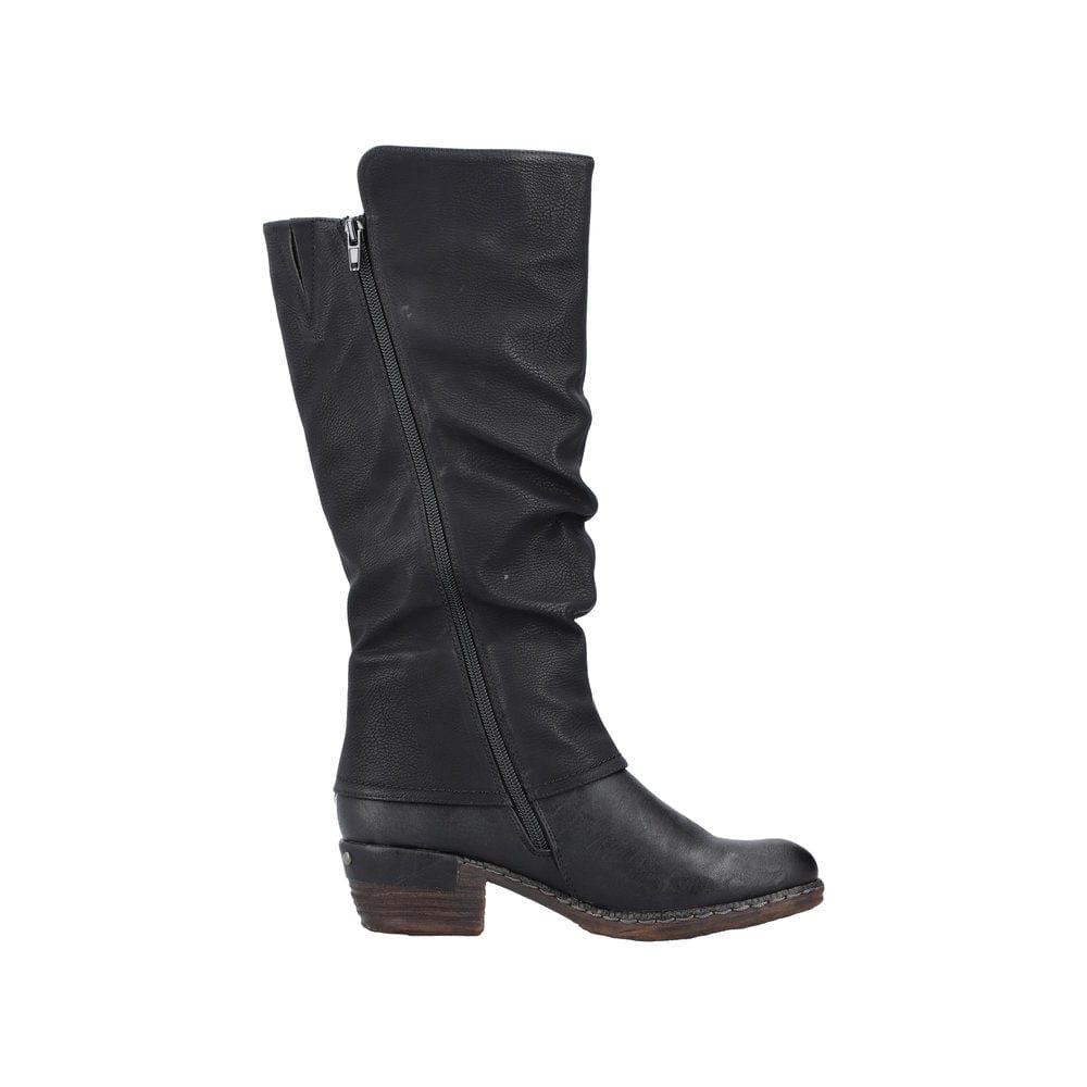Rieker Women's 93655-00 Tall Slouch Boots- Black - Image 4