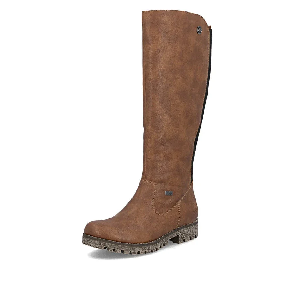 Rieker Women's 78554-24 Tall Zip Winter Boots- Brown - Image 3