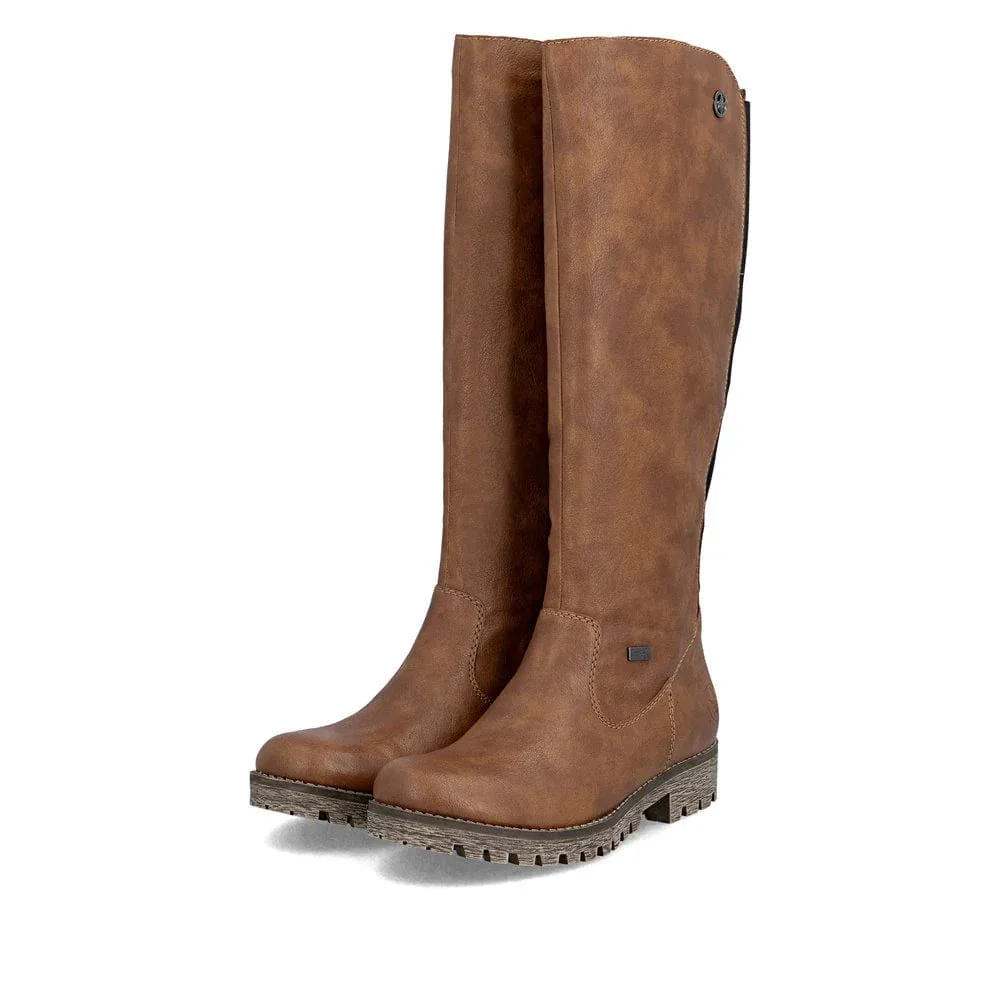 Rieker Women's 78554-24 Tall Zip Winter Boots- Brown - Image 4