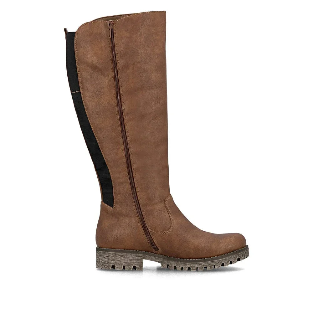 Rieker Women's 78554-24 Tall Zip Winter Boots- Brown - Image 5