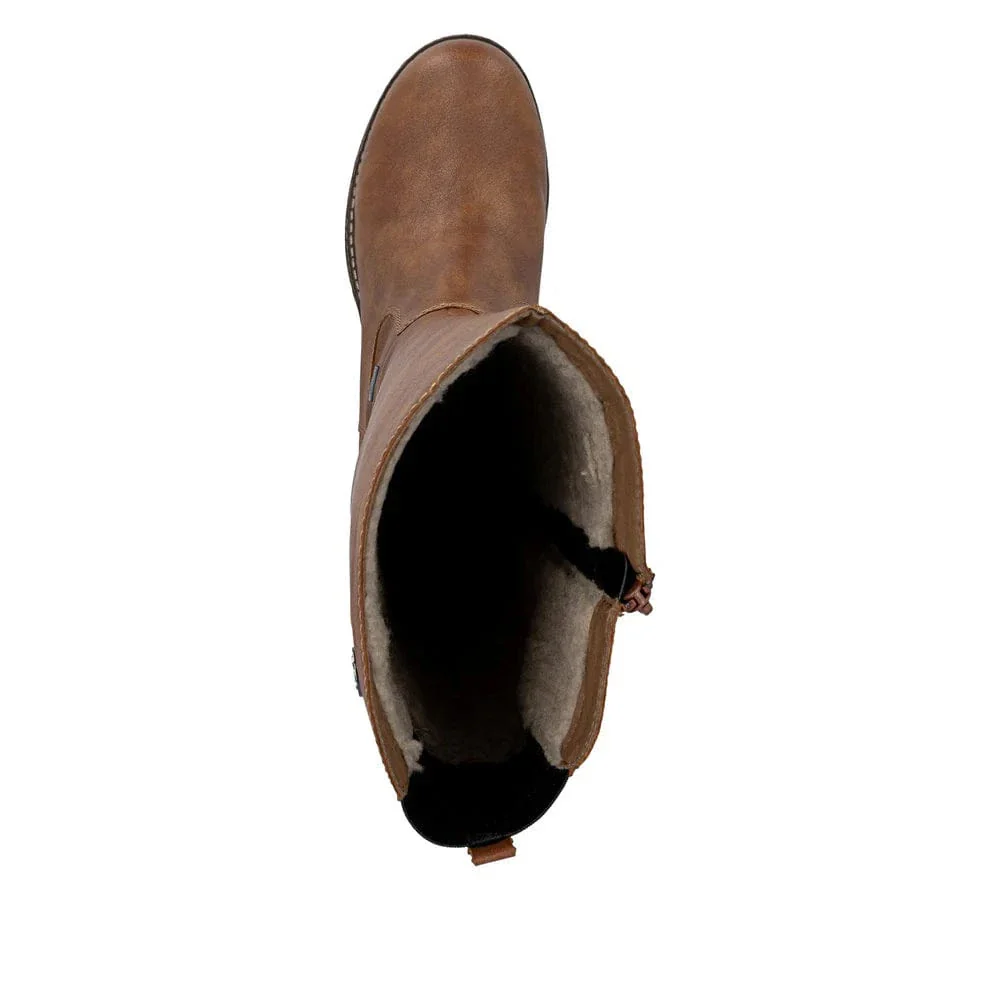 Rieker Women's 78554-24 Tall Zip Winter Boots- Brown - Image 7