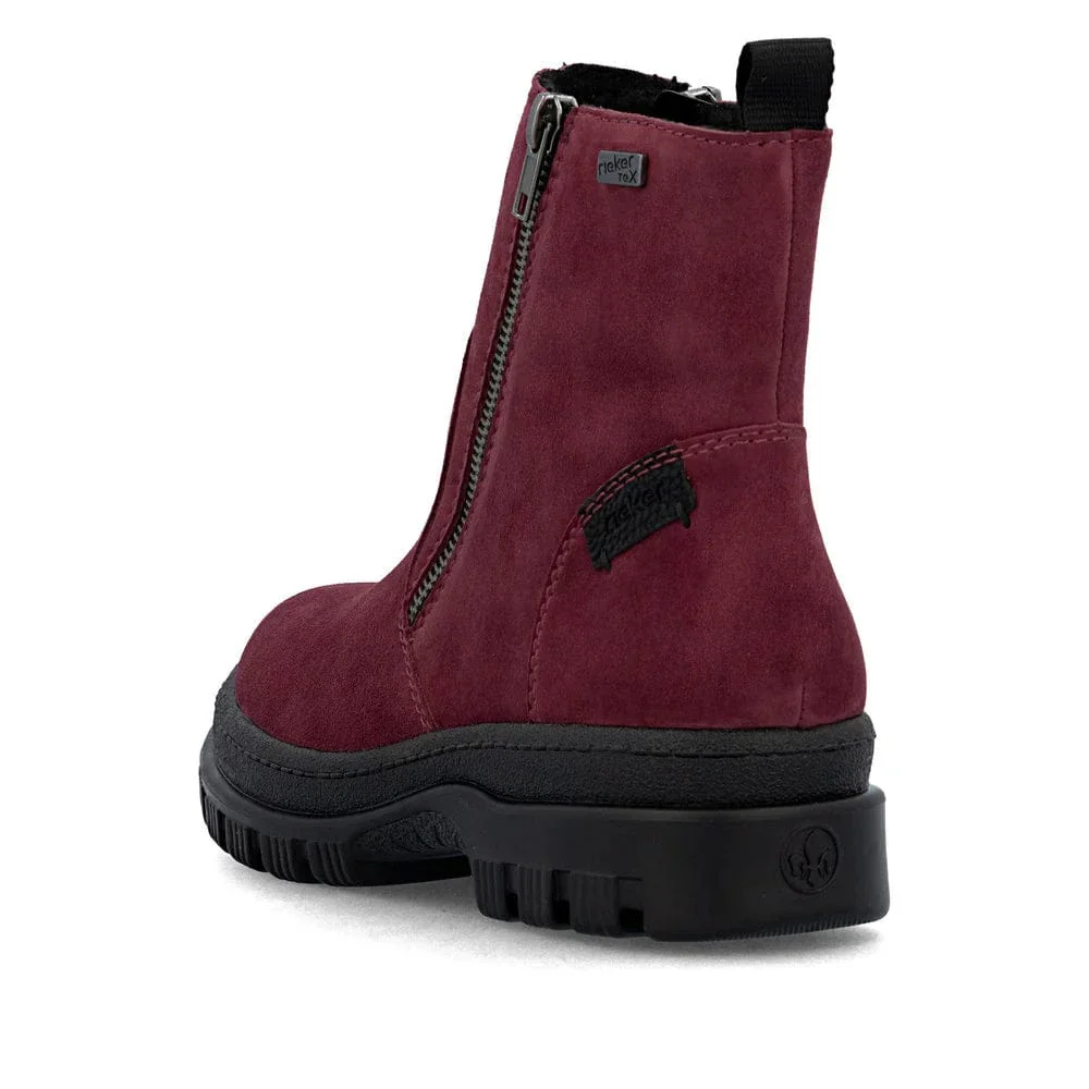 Rieker Women's X8251-35 Waterproof Double Zip Ice Grip Boots- Red - Image 5