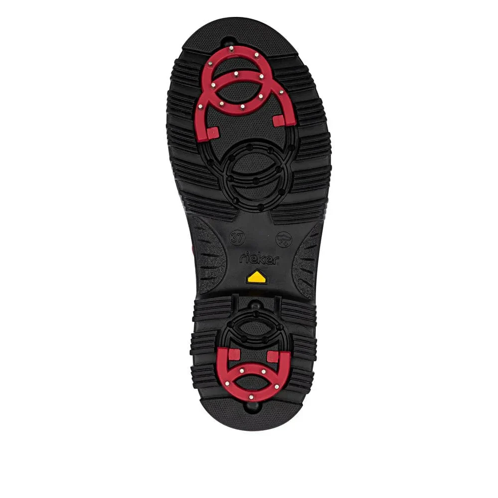 Rieker Women's X8251-35 Waterproof Double Zip Ice Grip Boots- Red - Image 9