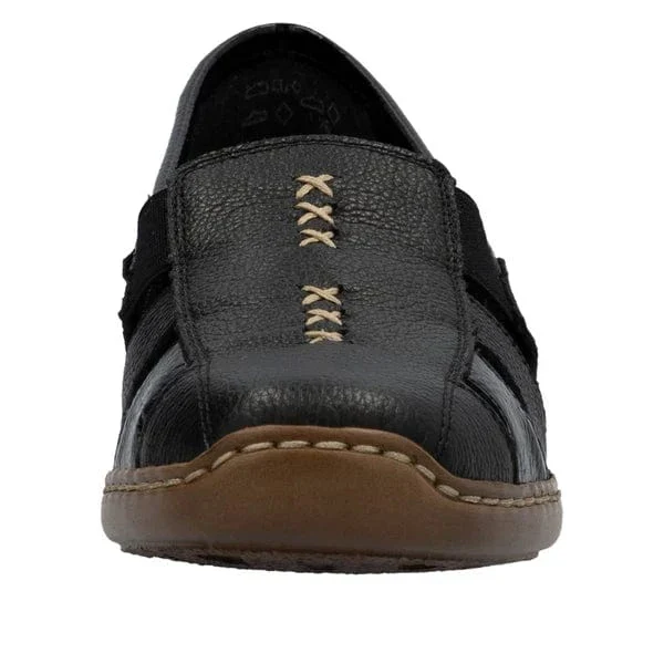 Rieker Women's 41385-02 Doric Woven Loafers- Black - Image 3