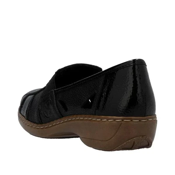Rieker Women's 41385-02 Doric Woven Loafers- Black - Image 5