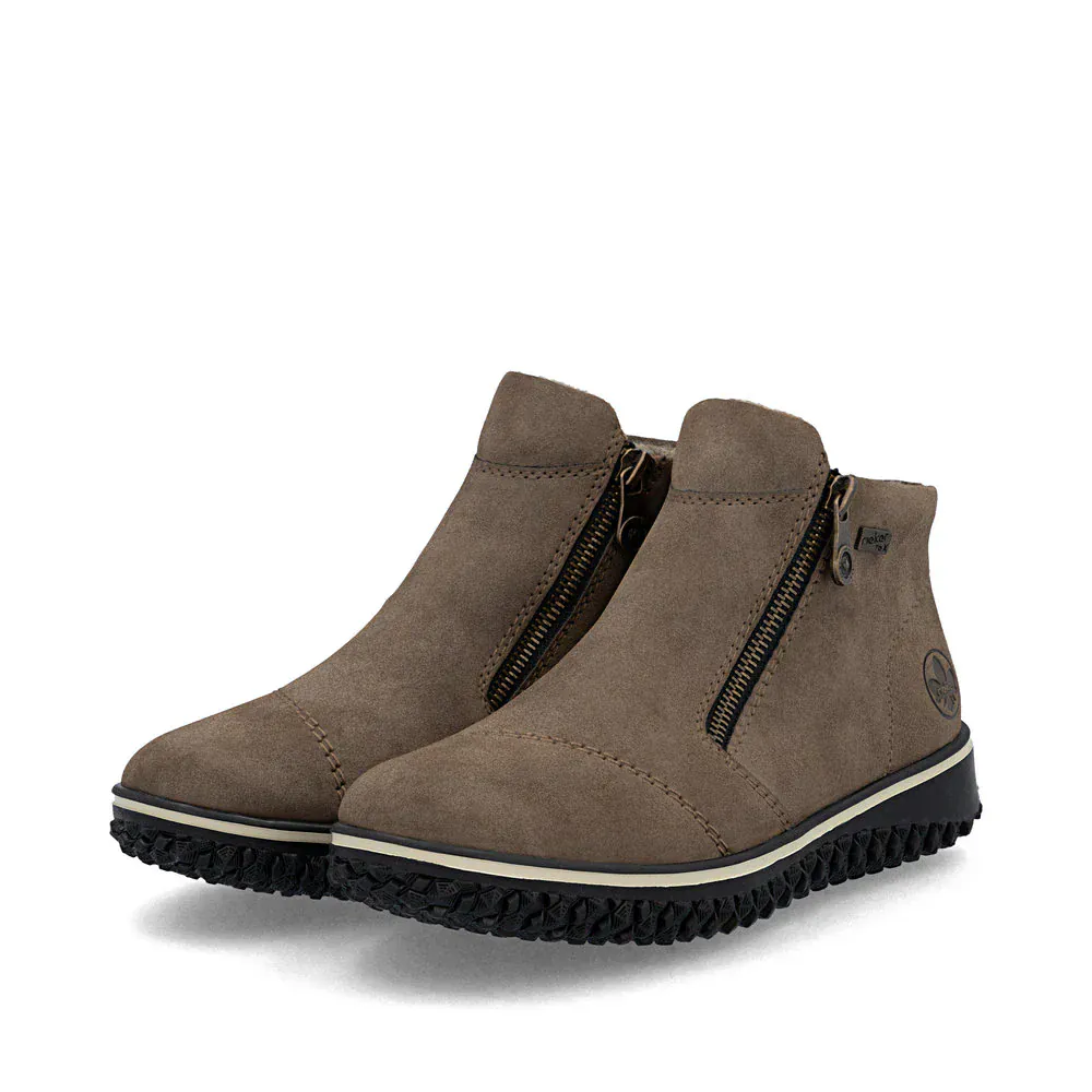 Rieker Women's Z4265-24 Dual Zip Winter Booties- Brown - Image 4