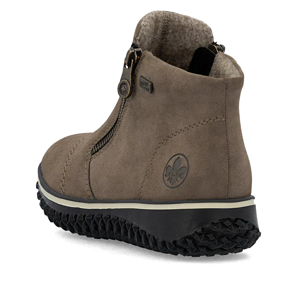 Rieker Women's Z4265-24 Dual Zip Winter Booties- Brown - Image 7