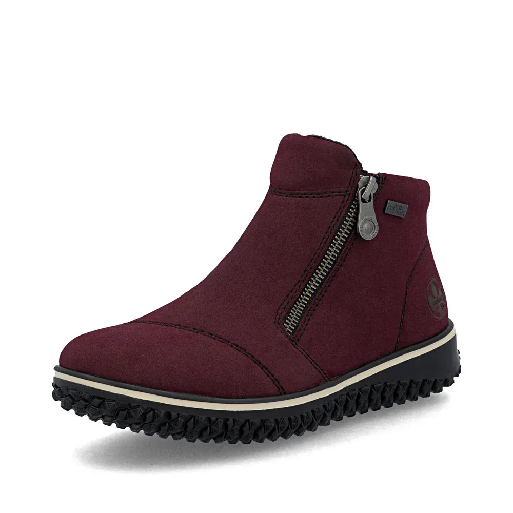 Rieker Women's Z4265-35 Dual Zip Winter Booties- Red - Image 4