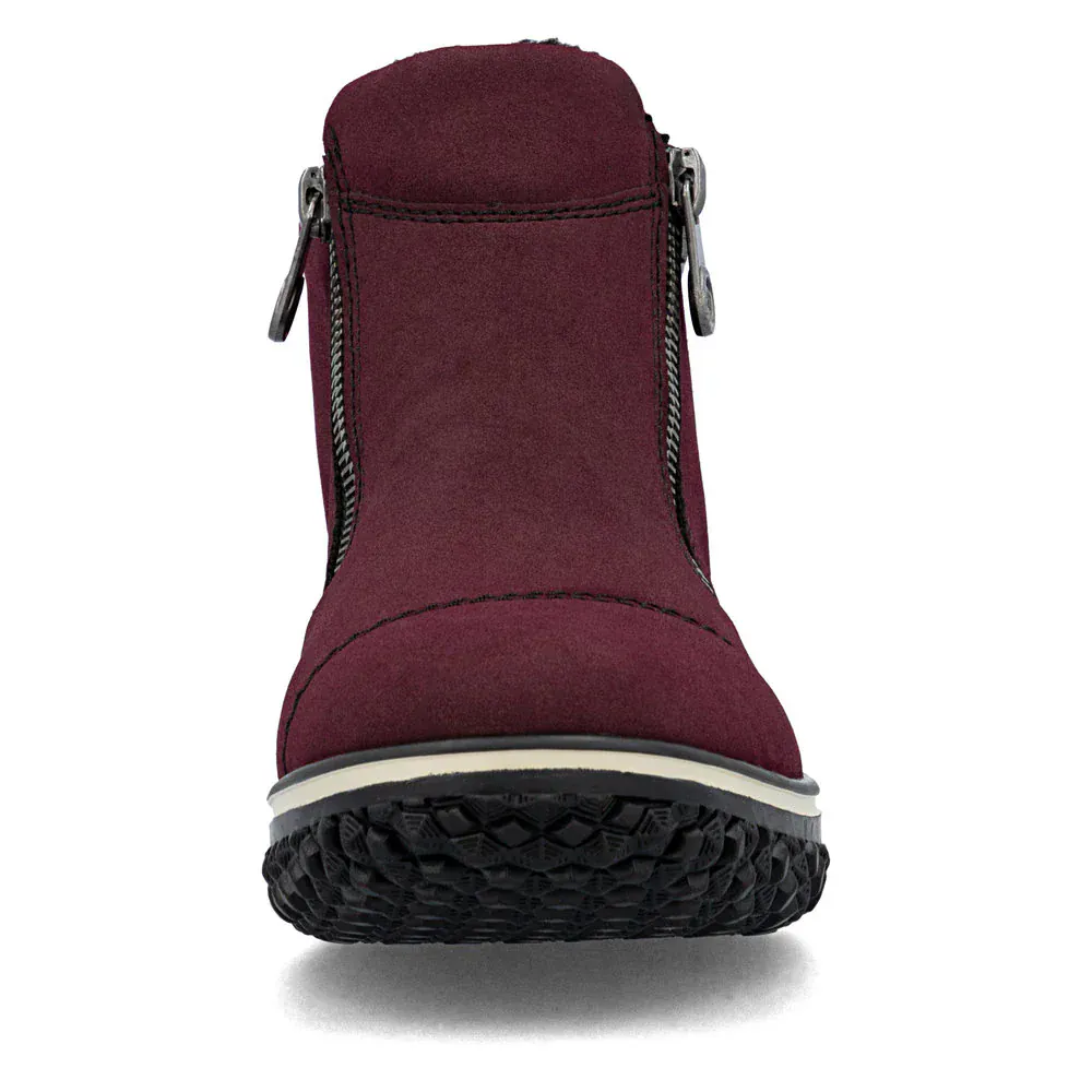 Rieker Women's Z4265-35 Dual Zip Winter Booties- Red - Image 7