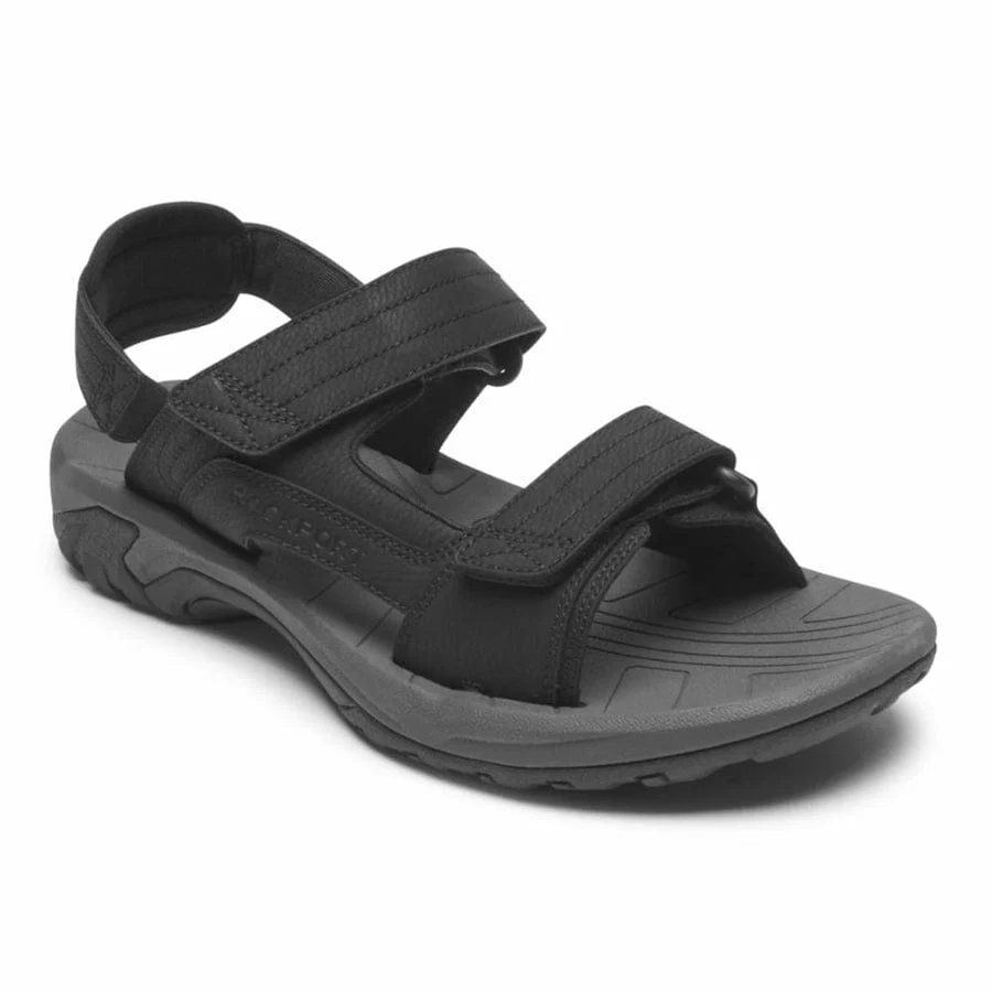 Rockport Men's Byron Quarter Strap Sandals- Black - Image 2